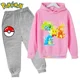 thumbnail image 1 of Ropa Deportiva de Pokémon para niños, Sudadera con capucha y pantalones de Pikachu de manga larga, conjuntos de 2 piezas, otoño, 1 of 1