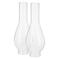 WHAMVOX  2 Pcs Glass Oil Lamp Shade Replacement Chimney Kerosene Transparent