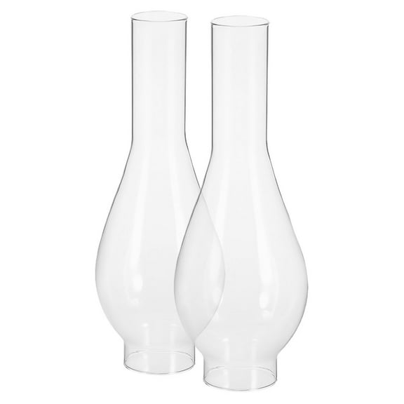 WHAMVOX  2 Pcs Glass Oil Lamp Shade Replacement Chimney Kerosene Transparent
