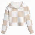 thumbnail image 4 of KPOPLK Teen Girl Hoodies Fall Winter 3-12 Years Pullover Long Sleeve Plaid Print Top Clothes Khaki,Size 3-4 Y, 4 of 4