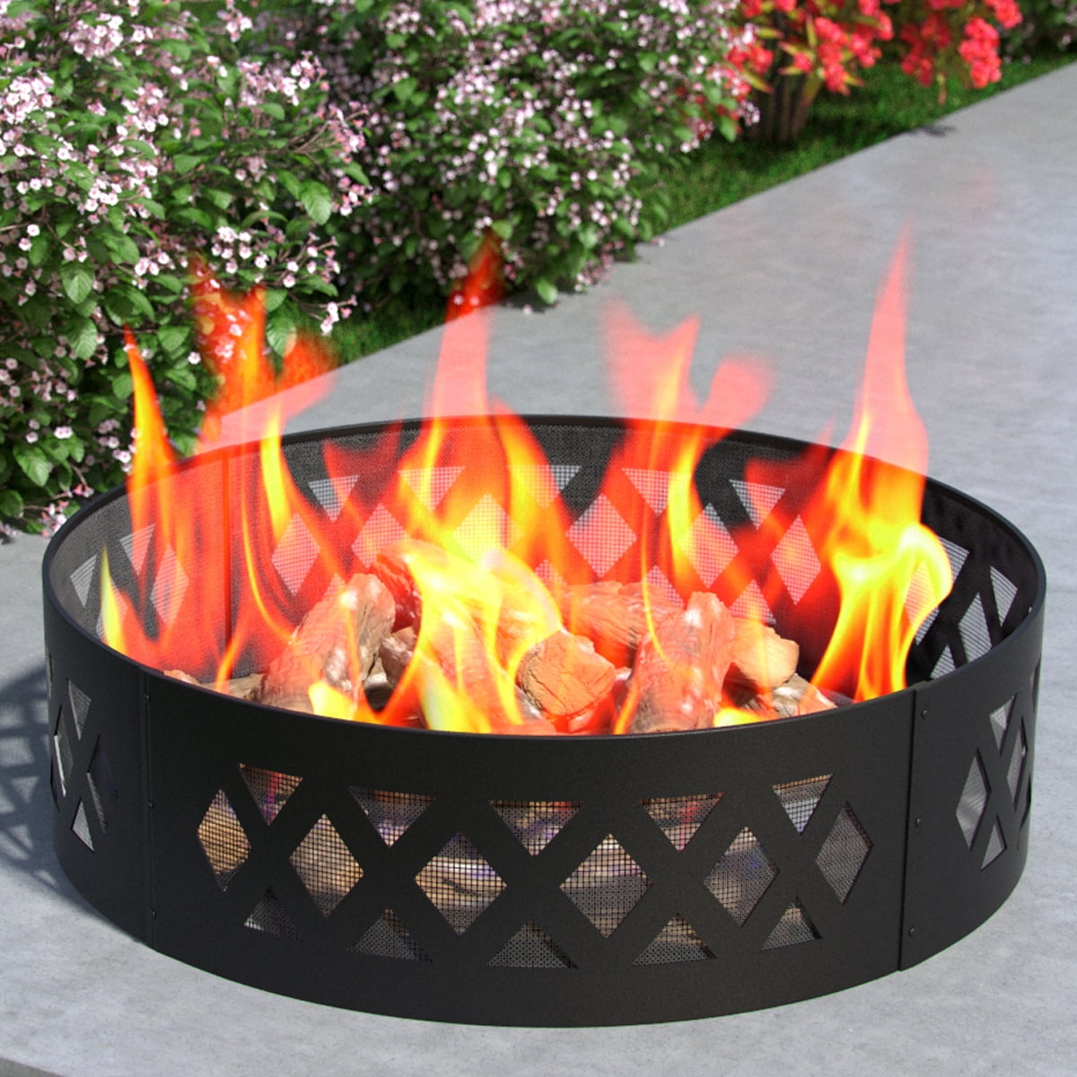 Regal Flame Heavy Duty 38inch Crossweave Wood Fire Pit Fire Ring Heavy