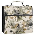 thumbnail image 2 of Water-Resistant 3-Ring Binder Organizer with Multiple Pockets Zipper Binder Bag for Office Lily Motifs Pattern, 2 of 8