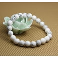 thumbnail image 5 of Natural White Howlite Gemstone 8mm Round Beads Stretch Bracelet 7" Unisex, 5 of 6