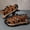 Khaki, variant on Men's Brown Genuine Leather Closed Toe Outdoor Hiking Sandals Adjustable Velcro Back Strap Trekking Shoes