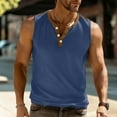 thumbnail image 6 of LIBRCLO Mens Tank Tops Solid Color Elastic V-Neck Shirts Fashionable Sports Leisure Fitness Tank, 6 of 8