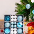 thumbnail image 4 of 30 Uds. de adornos de bolas de Navidad, decoración navideña azul y blanca, adornos colgantes para de Navidad, corona para fiesta de año nuevo y BLESIY Bolas colgantes de árbol, 4 of 8