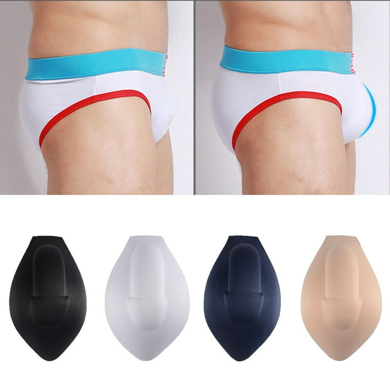 Mens Sponge-Cushion Underwear 3D Cup Pad Bulge Pouch Enhancer Swimwear  Briefs