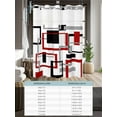 thumbnail image 6 of No Hook Cloth Fabric Shower Curtain with Snap in Liner, Red Black Geometric Waterproof Shower Curtains Set with See Through Top Window, Farmhouse Minimalist Abstract Art Bath Curtains Shower 36"x72", 6 of 6