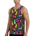 thumbnail image 2 of Xecao Colorful Cats Men's Tank Top Workout Quick Dry Sleeveless Gym Jogging Muscle Shirts Summer Swim Beach Tops, 2 of 9