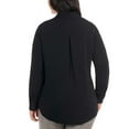 thumbnail image 3 of Dalia Women's Long Sleeve Collared Woven Shirt Blouse (Black, Large), 3 of 3