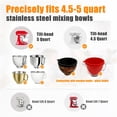 thumbnail image 3 of PQPO Silicone Liners Compatible with KitchenAid 4.5-5 Quart Tilt-Head mixer Bowl,2 Liners with Lids（red＋black）, 3 of 8