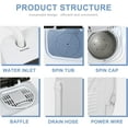 thumbnail image 6 of LGOOD Compact Mini Twin Tub Washing Machine 13lbs Capacity Portable Washer Wash and Spin Cycle Combo, Built-in Gravity Drain for Camping, Apartments, Dorms, College, RV’s and Small Spaces, 6 of 8