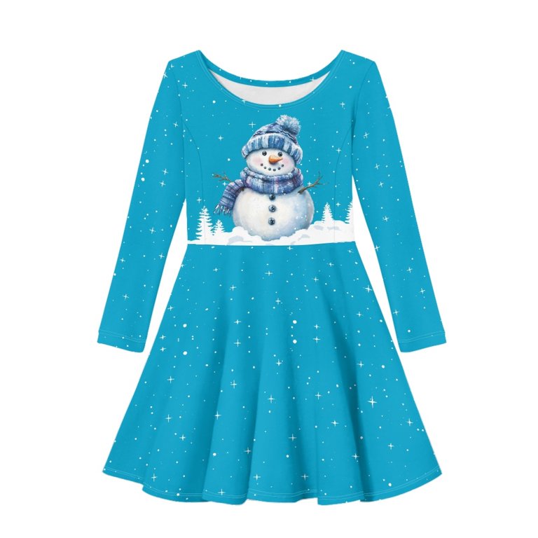 DISNIMO Girl Christmas Dress Snowman Dress Girls Blue Christmas Dress Kids Girls Winter Dress Size 5/6 Girls Dresses Long Sleeve Fall Swing Dress Girls Crew Neck Dress Child Girl Dress Soft - DISNIMO Girl Christmas Dress Snowman Dress Girls Blue Christmas Dress Kids Girls Winter Dress Size 5/6 Girls Dresses Long Sleeve Fall Swing Dress Girls Crew Neck Dress Child Girl Dress Soft -