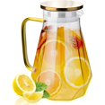 thumbnail image 1 of baomifa-Glass Pitcher with Lid and Spout, 2 Liter 68oz Glass Water Jug, Large Iced Tea Jug for Fridge, Diamond Shape Water Container, Hot and Cold Water Carafe for Coffee, Tea, Juice and Homemade Bev, 1 of 4