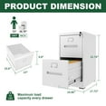 thumbnail image 3 of Tcbosik 2-Drawer Metal File Cabinet, Lockable Vertical Filing Cabinet, Home Office Storage Cabinet for A4 Legal/Letter Size, Easy Assembly, White, 3 of 9