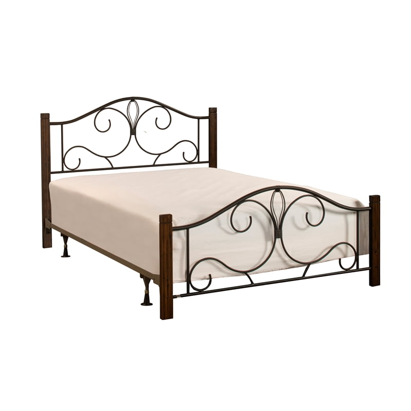 Coaster Gianna California King Metal Bed With Headboard In Black Brush Gold Com Coaster Gianna California King Metal, Leann Graceful Scroll Bronze Iron Bed Frame King