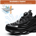 thumbnail image 4 of Safety Shoes Steel Toe Cap Shoes for Men Women Rotating Automatic Buckle Shoes Laces Safety Shoes Mens Work Boots Composite Toe Lightweight Fashion Breathable Comfortable, 4 of 7