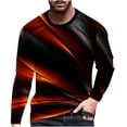 thumbnail image 2 of Lilgiuy Men Casual Round Neck Short Sleeve Pullover Line 3D Printed T-Shirt Blouse Performance Workout Muscle Cut Tee, 2 of 5
