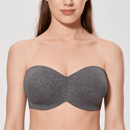 

Delimira Women s Strapless Minimizer Bras Unlined Underwire Plus Size Multiway Bandeau Bras