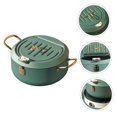thumbnail image 3 of LEEYNEER 1Set Mini Deep Fryer with Thermometer  Home Cooking Green, 3 of 6