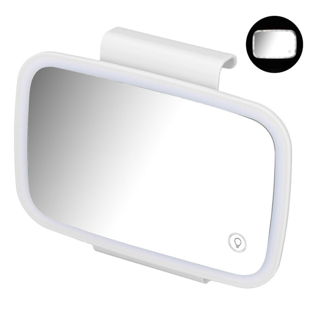 Miroir de Maquillage Pare-Soleil de Voiture à LED avec Écran Tactile et Clip Rétractable, Éclairage Surround pour Réflexion, Miroir de Voiture de Voyage