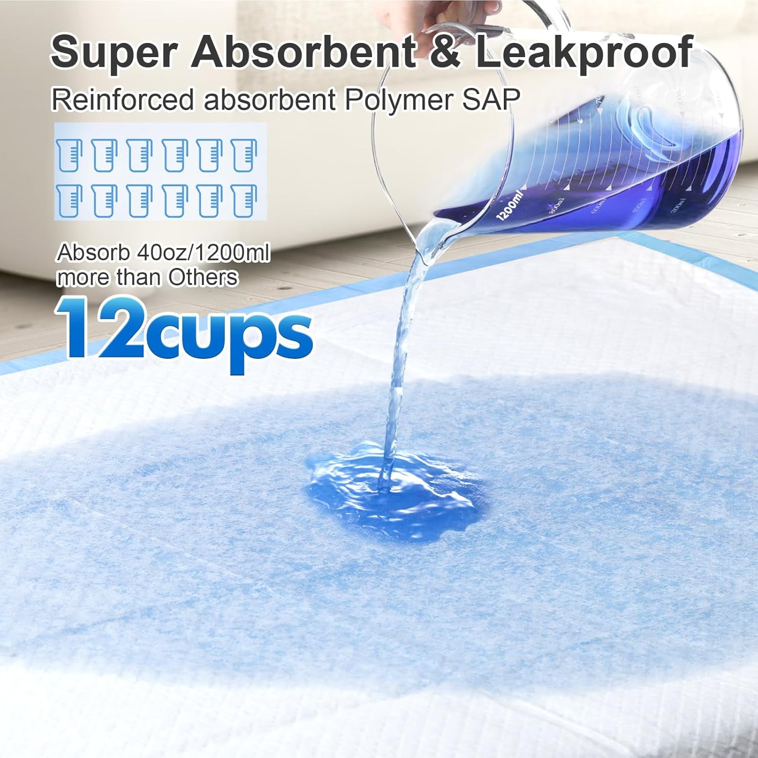 Upgraded Charcoal Puppy Pads, Thicken XXL 36’’x36’’ Pee Pads for Dogs, Super Absorbent Up to 12Cup, Odor Control & Leak Proof Dog Training Pads for Surgery, Older,Puppy, 45 Counts
