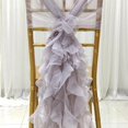 thumbnail image 4 of GUOOL Chiffon Hoods With Ruffles Decor Chair Cover for Events Gray, 4 of 9
