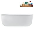 thumbnail image 2 of 67" Streamline G-90-342-GLD Soaking Glossy White Freestanding Tub and Tray With Internal Drain in Polished Gold, 2 of 20