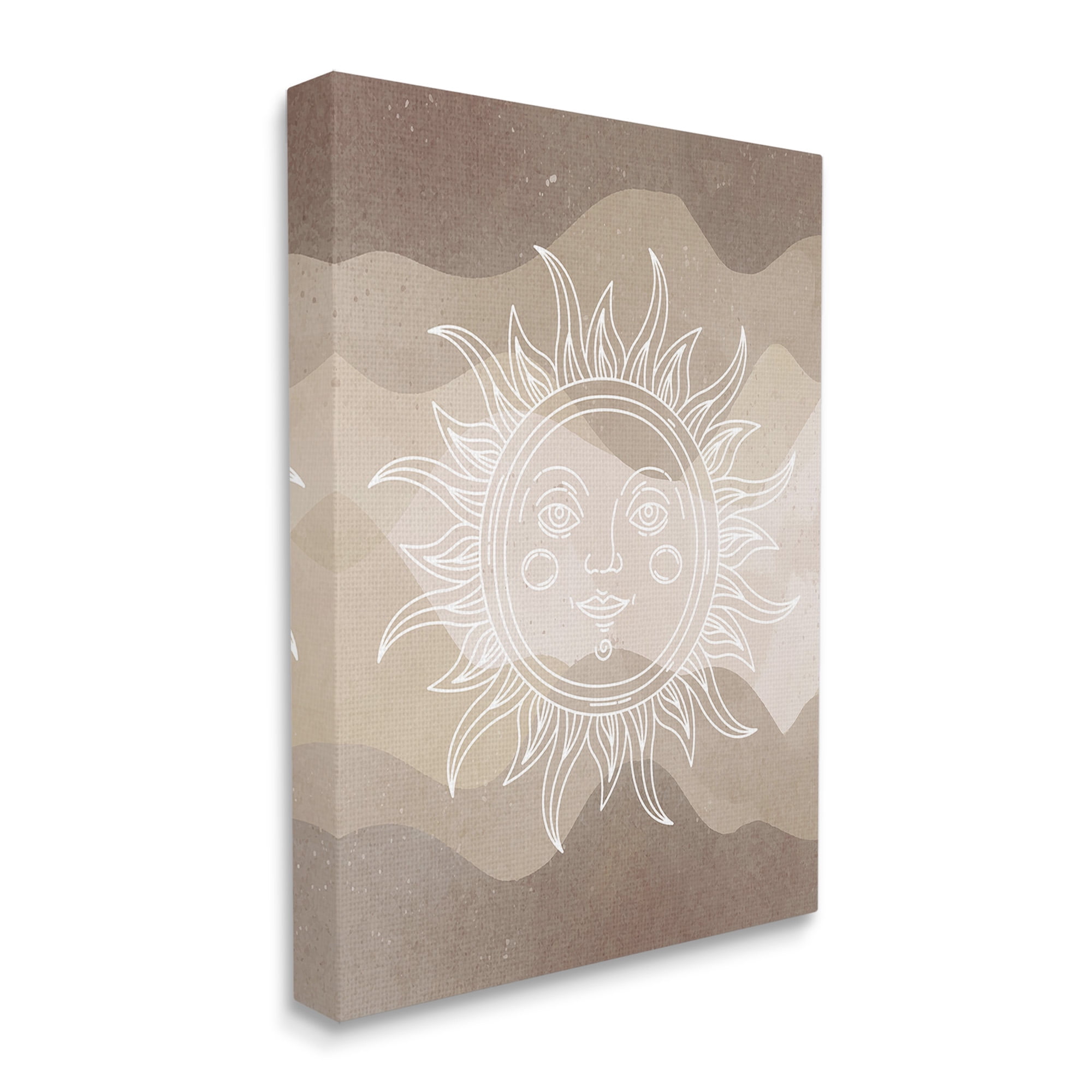 Stupell Industries Boho Celestial Sun Landscape Painting Gallery Wrapped Canvas Art Print Wall Art, 24 x 30