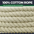 thumbnail image 4 of SGT KNOTS Twisted 100% Cotton Rope for DIY Projects, Crafts, Macrame Cord, Commercial, Agricultural - High Strength, Natural (5/16in x 25ft, Natural), 4 of 5