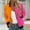 Orange, variant on Women's Colorblock Casual Zip Up Varsity Jackets Long Sleeve Coat 2025 Fall Outerwear with Pockets