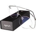 thumbnail image 7 of Agstum Memory Titanium Round Optical Eyeglasses Rimless Flexible Glasses Frame 46mm, 7 of 7