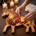 thumbnail image 4 of Horse Shaped Wooden Charcuterie Board - Rustic Wood Serving Platter for Cheese, Appetizers, Snacks & Party Decor, 4 of 5