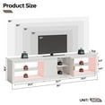 thumbnail image 5 of Bestier 80 inch TV Stand for TVs up to 85", High Gloss Entertainment Center with LED Lights & Storage Cabinet, Modern Fluted TV Console, White, 5 of 8