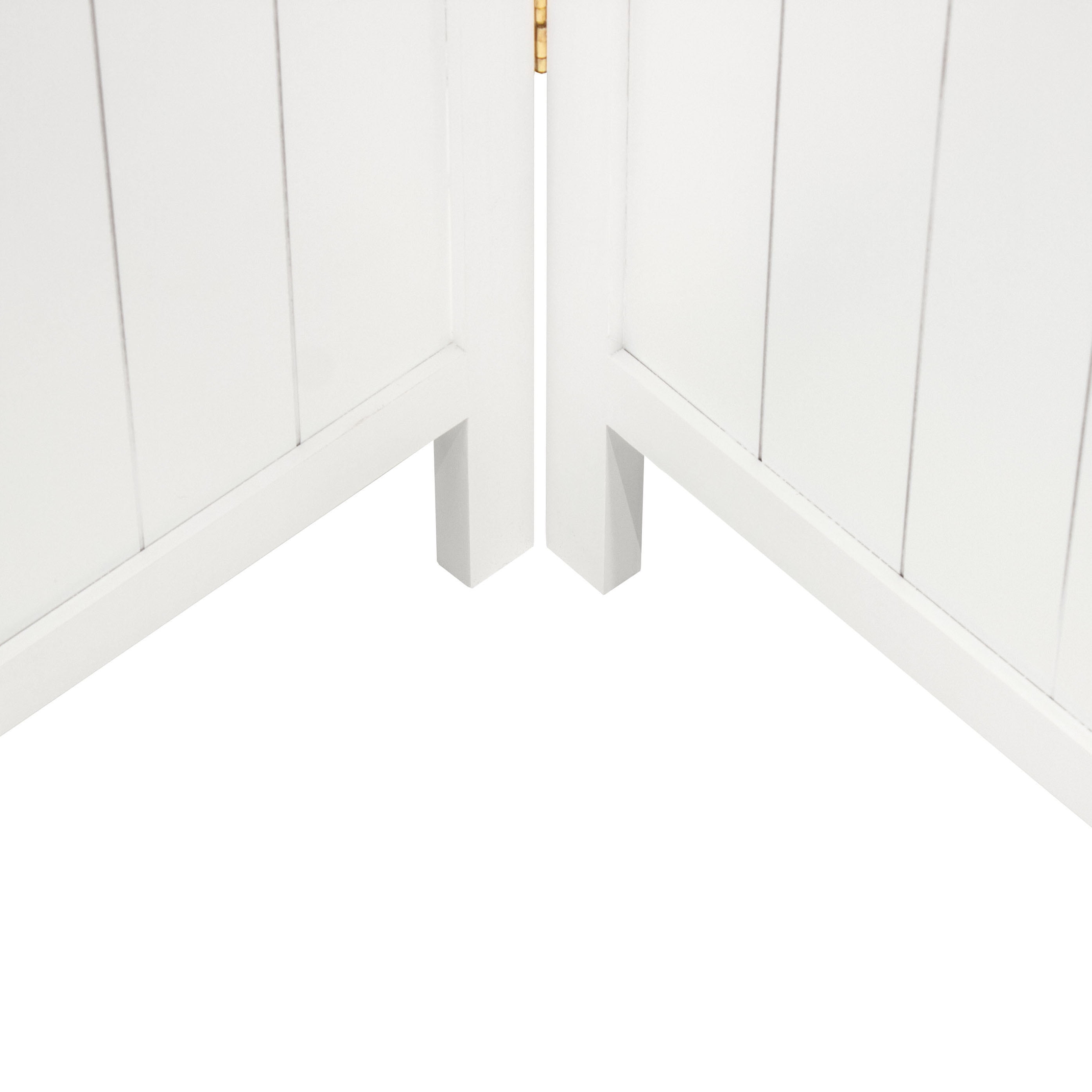 Oriental Furniture 6 ft. Tall Louvered Bead board Room Divider, White - 4 Panel