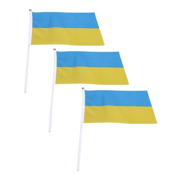 Ukraine Handheld Flags, 10 Sets Mini Ukraine Flags 11.8x7.8in For Festivals For Choirs For Sporting Events