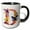 Black/White, variant on 3drose, Pretty Floral Monogram Initial D, 15oz Mug