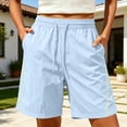 thumbnail image 4 of Aimik Women's Plus Size Athletic Shorts Solid Elastic Waist Shorts with Pockets and Drawstring Summer Comfortable Workout Bottoms, 4 of 6