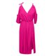 thumbnail image 4 of Vestido informal de verano para mujer, fluido, de color liso, tejido ligero y transpirable, versátil con collar, corte holgado, 4 of 4