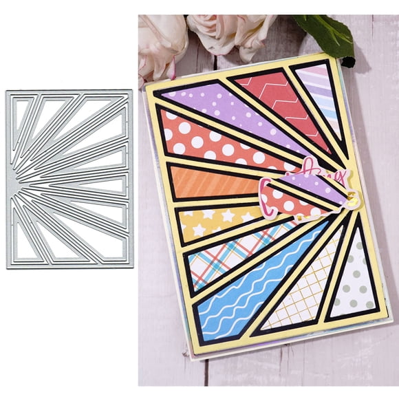 Troqueles metálicos DDeehs de marcos rectangulares con perforaciones para scrapbooking