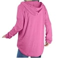 thumbnail image 3 of BLCHUNen Womens Fall Tops Pullover Hooded Drawstring Lightweight Casual Comfy Workout Gym Sports Long Sleeve Shirts, 3 of 8