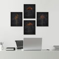 thumbnail image 3 of PixonSign Framed Wall Art Dark Moody Floral Prints, Set of 4 Wildflower Still Life Paintings, Minimalism Wall Décor, Nature Wilderness Adhesive Canvas Posters for Home Decor - 11"x14" Black, 3 of 5