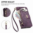 thumbnail image 3 of Dteck Crossbody Wallet Case for Samsung Galaxy A71 4G with Card Holder, Soft Embossing PU Leather Magnetic Closure Strap Zipper Pocket Phone Case Fit for Samsung Galaxy A71 4G,Purple, 3 of 7
