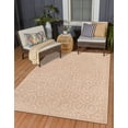 thumbnail image 2 of Unique Loom Outdoor Trellis Textured Collection Area Rug - Spatial (9' x 12' Rectangle Beige), 2 of 8