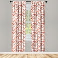 thumbnail image 3 of Ambesonne Fish Curtains, Ornamental Aquatic Animal, Pair of 28"x63", Orange White, 3 of 5
