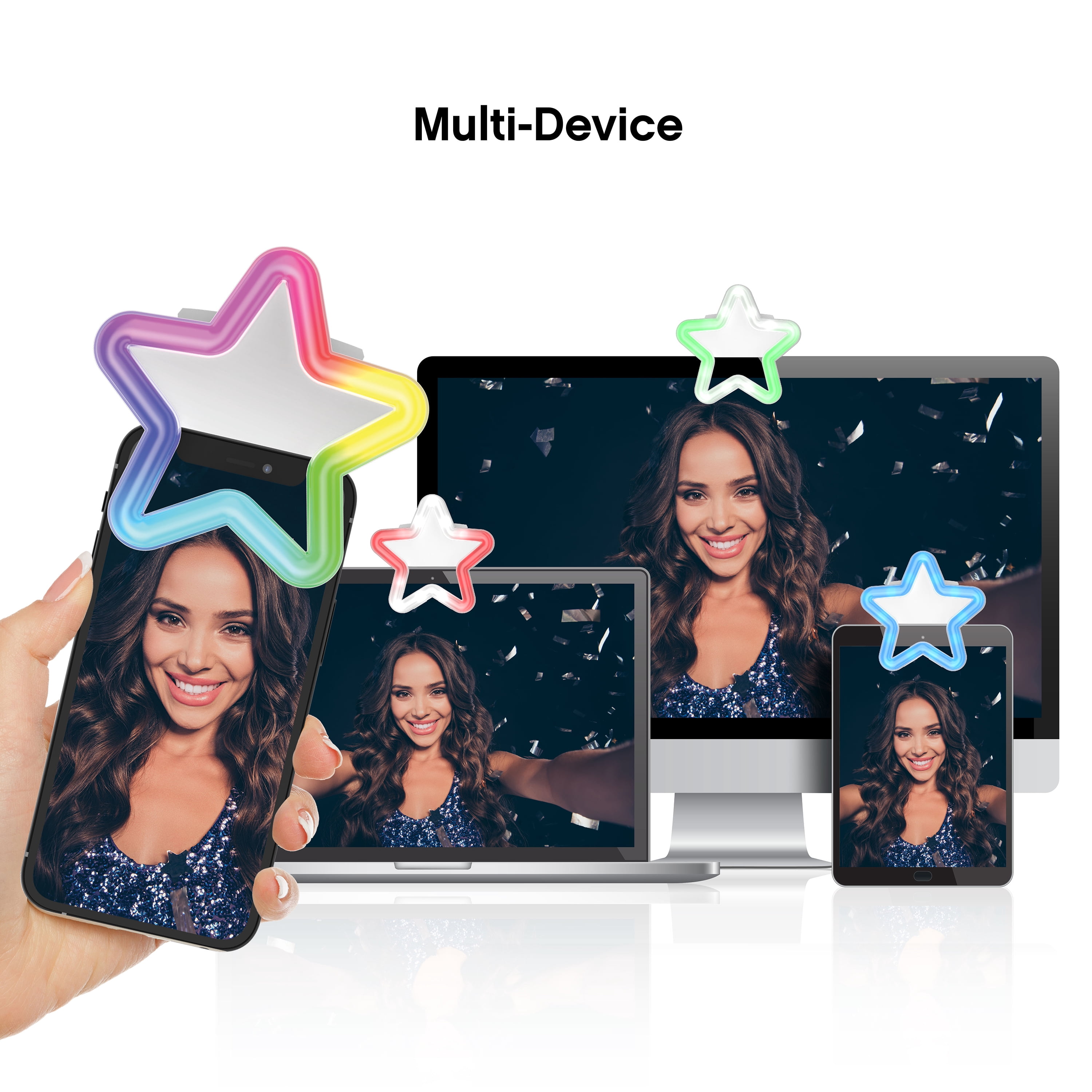 On Air Mini Mobile Star Light, Compact Ring Light with Full RGB LED Lights
