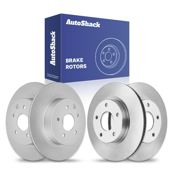 AutoShack Front Vented & Rear Solid Brake Rotors 4-PC Set Replacement for 2013-2019 Nissan Sentra