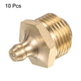 thumbnail image 3 of Unique Bargains 10 Pcs Raccord Droit en Laiton R3/8-19 Filetage SAE Accessoires de Tétine Hydraulique, 3 of 7
