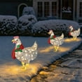 thumbnail image 6 of Inevnen Pre-Lit Light Up Chicken Lighted 2D Christmas Rooster with Scarf Indoor Outdoor Yard Decoration, 6 of 8