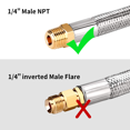 thumbnail image 2 of Roastove, 15 Inch, Stainless Braided RV Propane Hose Connector, 2 Pack, 2 of 5